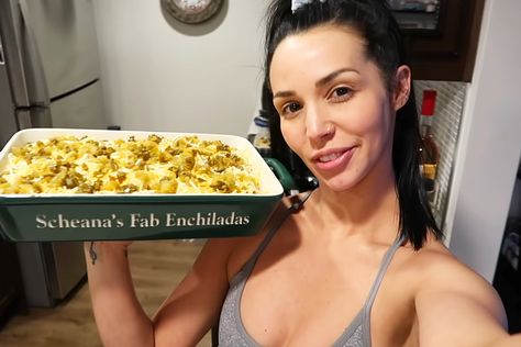 Scheana Shay Shares Famous Enchilada Recipe | Style & Living Vanderpump Rules Recipes, Scheana Shay, Rose Cocktail Recipes, Cooking Tutorials, Tacos And Burritos, Green Sauce, Enchilada Recipes, Stuffed Jalapeno Peppers, Mexican Dishes