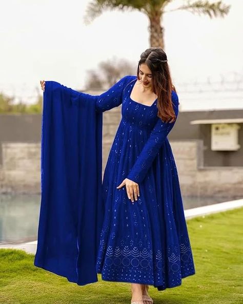 Frock suit from Amazon if you want to buy dm mehh💗 Frock Suit, Kurta With Dupatta, Embroidery Kurta, Gifts For Couples, Patiala Salwar, Anarkali Kurta, Punjabi Salwar Suits, Dupatta Set, Dress Indian Style