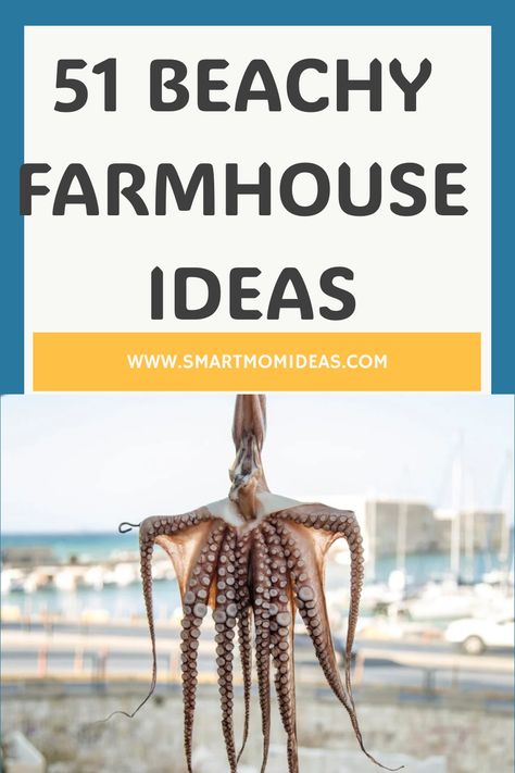 Get a rustic and beachy look with these beachy farmhouse ideas for your home. I grew up in California. What I remember the most is the smell of ocean in my hair and sand in between my toes whenever I headed inside. I would spend all day at the beach and now, as a grown-up […] Beachy Farmhouse Decor, Country Beach House, Beach Farmhouse Decor, Old Beach House, Beachy Farmhouse, Beach Theme Kitchen, Beach Farmhouse, Florida Decorating, Farmhouse Beach