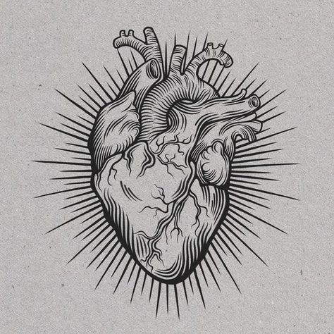 @sungha.ttt on Instagram: "🫀(sold out)" Etching Tattoo Design, Etching Tattoo Sleeve, Etch Tattoo, Tattoo Portfolio Ideas, Tato Flash, Henne Tattoo, Etching Tattoo, Woodcut Tattoo, Anatomical Heart Tattoo