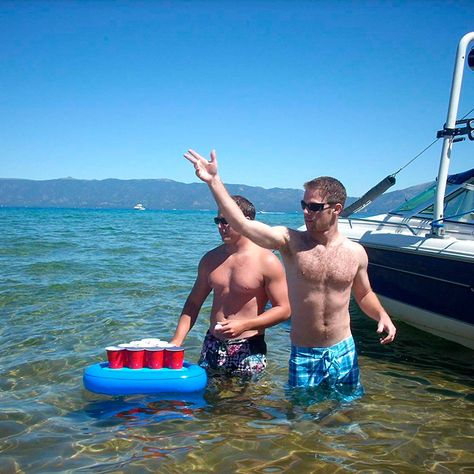 13 Awesome Lake Toys to Add This Summer | Family Handyman Pool Beer Pong, Lake Birthday Party, Lake Games, Lake Birthday, Inflatable Island, Lake Toys, Lake Floats, Vacation Games, Lake Theme