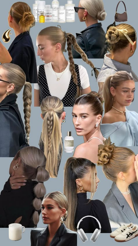 clean girl slick back hair inspo! #cleangirl #hairstyles #slickedbackhair #slickback #slickponytail #cleangirlhair #hairinspo #hair #aesthetic Ponytail Hairstyle Ideas, Classic Ponytail, Hairstyle Ideas Easy, Hairstyle Examples, Ponytail Hairstyle, Slick Back, Easy Hairstyle, Slicked Back Hair, Peinados Fáciles Para Cabello Corto