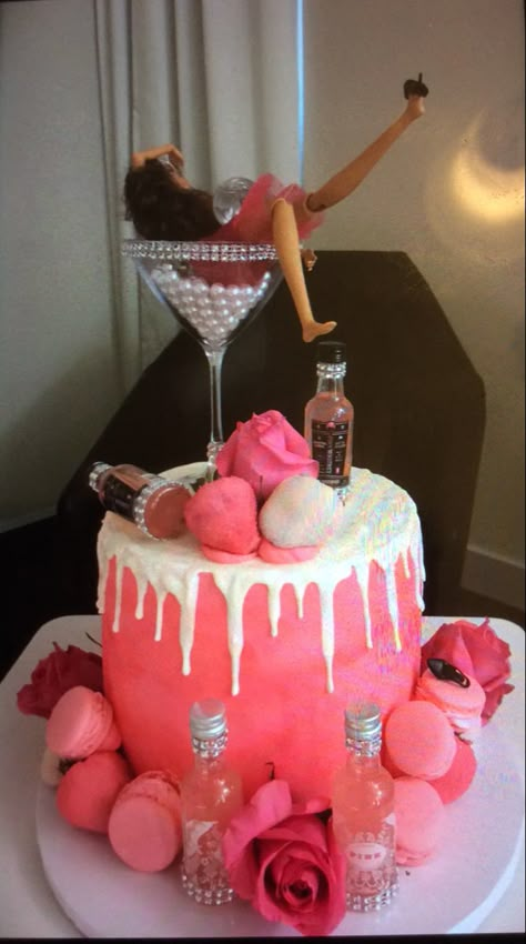 30th Barbie Cake, 21 Birthday Shoot Ideas, Drunken Barbie Cake, 21th Birthday Cake Ideas, Drunken Barbie Cake 21st Birthday, Drink Cake, 21st Barbie Cake, Barbie Birthday Cake 21, 21sr Birthday Cakes