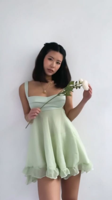 March Dresses, Spring Dresses Semi Formal, Cute Flowy Dress, Semi Casual Dress, Aesthetic Dresses Casual Short, Mini Gown Dresses, Flowy Dresses Short, Fairy Short Dress, Dress For New Year