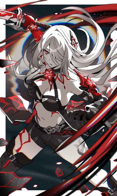 Acheron From Honkai Star Rail #HonkaiStarRail #Acheron Top 10 Best Anime, Scary Animals, Anime Warrior, Honkai Star Rail, Star Rail, White Hair, Manga Girl, Drawing Inspiration, Interesting Art