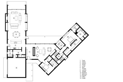 Gallery of V-Plan / Studio B Architects - 33 V Shaped House, Plan Studio, Plan Building, Lake Property, Modernist House, Container Ideas, Eco Architecture, Modern Villa Design, Texas House