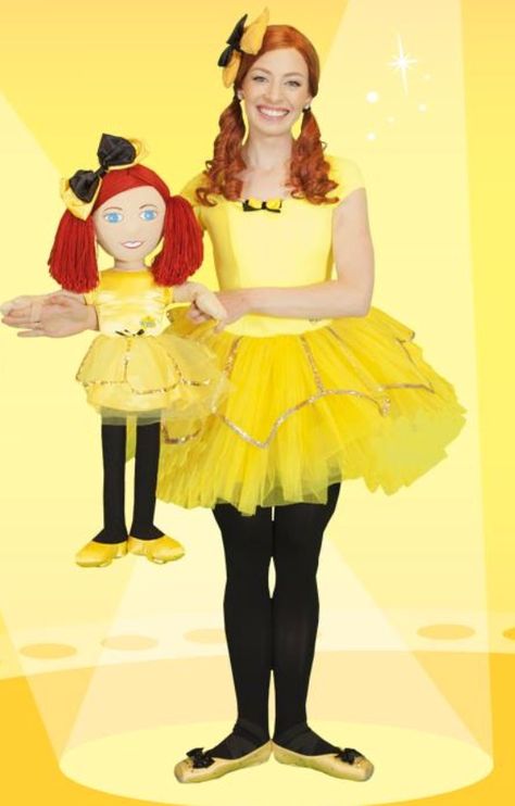 Emma with her Emma Ballerina Dance with Me Doll. The Wiggles Costume, Emma Wiggle Costume, Emma Cake Wiggles, It’s Sew Emma, Emma Movie 2020, Emma Wiggle, Vibrant Red Hair, Ribbon Dance, Ballerina Dance