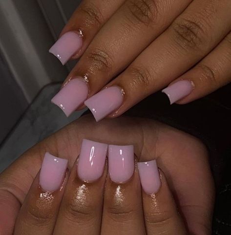 Pretty Short Nails Acrylic Pink, Jelly Pink Nails Short, Short Arclyc Nail Square, Pink Nails Acrylic Coffin Short, Baby Pink Short Acrylic Nails, Cute Short Acrylic Nails Square Pink, Cloudy Pink Nails, Design Cool Ongles, Square Nails With Charms