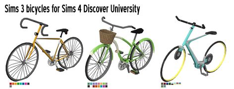 Around the Sims 4 | New bicycles More functional... - Around the Sims Sims University, Sims 4 Discover University, Sims 4 University, Around The Sims 4, Sims 4 Piercings, The Sims 4 Packs, Sims 4 Game Mods, Sims 4 Mm Cc, New Bicycle