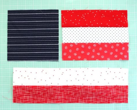 25 Flying Flags Quilt Tutorial You may remember the Americana Flag quilt blocks I shared a few weeks ago. I’m excited to finally share the block tutorial as well as a pattern to  make your own US Flags Quilt in time for the 4th of July. I decided to call this quilt Flying Flags. I have always been a sucker for Americana folk art. This quilt is a little bit of a shout out to that inspiration. I love making flag quilts (I’ve made a bunch). I’ve had this design floating around in my head for year American Flag Quilt, Flying Flag, Diary Of A Quilter, Patriotic Projects, Quilt Big, Amy Smart, Us Flags, Flag Quilt, Mug Rug Patterns