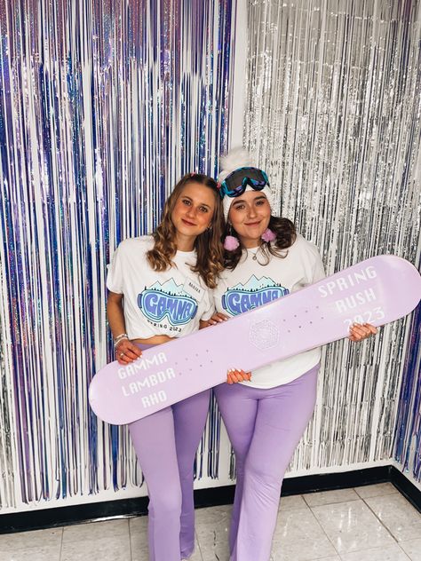 Recruitment Themes Business, Ski Bid Day Theme, Sisterhood Activities, Sorority Recruitment Themes, Sorority Recruitment Shirts, Sorority Themes, Recruitment Themes, Recruitment Ideas, Bid Day Themes