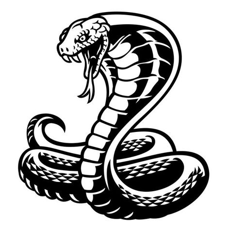 Cobra snake tattoo style in black and wh... | Premium Vector #Freepik #vector #logo #school #badge #sports Cobra Snake Tattoo, King Cobra Tattoo, King Cobra Snake, Cobra Tattoo, Snake Tattoo Design, Cobra Snake, King Cobra, Image Svg, Silhouette Stencil