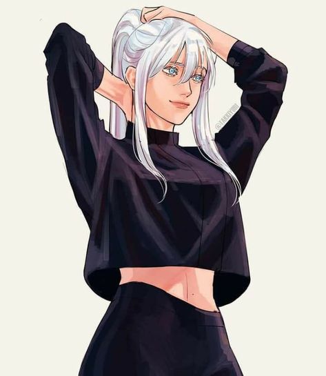 Gojo Clan, Character With White Hair, Female Gojo, Gojo Cosplay, Anime Ocs, Anime Monochrome, Gojo Satoru, Anime Oc, Digital Art Girl