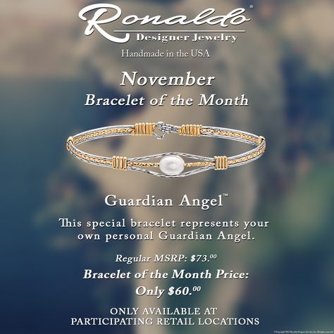 Ronaldo Bracelet of the Month Guardian Angel Ronaldo Bracelet, Blowing Rock, Guardian Angel, Ronaldo, Wire Wrapping, Handmade Jewelry, Jewelry Design, Angel, Bracelet