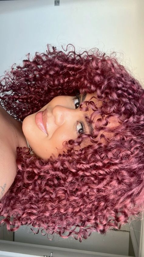 Cherry Red Hair Ideas for a Fiery Look Curly Red Hair Aesthetic Faceless, Burgundy Curly Hair Black Women, Red Hair On Curly Hair, Curly Cherry Red Hair, Black Cherry Hair Color Curly Hair, Curly Colored Hair Aesthetic, Cherry Curly Hair, Maroon Curly Hair, Short Wavy Red Hair