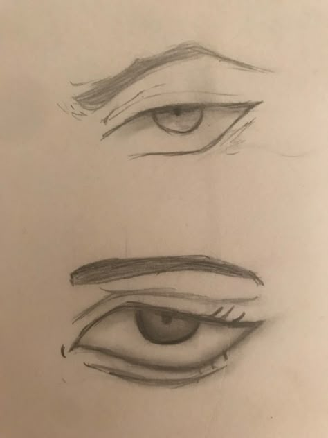 🕷🥀🪐 How To Draw Equal Eyes, Anime Eyes Drawing Men, Eyes Sketch Male, Semi Realistic Male Eyes, Sleepy Eyes Drawing Anime, How To Draw Siren Eyes Step By Step, Seductive Eyes Drawing, Semi Realistic Sketch Male, Man Eyes Drawing Sketch