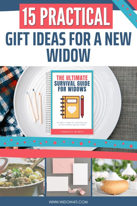 If you're desperate to help your newly widowed friend but don’t know how, read on to find 15 practical gift ideas for a new widow that she doesn't even know she needs. You'll be helping in valuable ways by providing time, gifts, or services to help make a recent widow's life easier during her most debilitating days. And everyone else you know searching for ways to help will be grateful when you share this list. Gifts For A New Widow, Anniversary Gift For Widow, Widow Gift Ideas, Gifts For Widowed Wife, Grievance Gift Basket, Gifts For Widow, Widowed Wife, Widowed Mom, Practical Gift Ideas