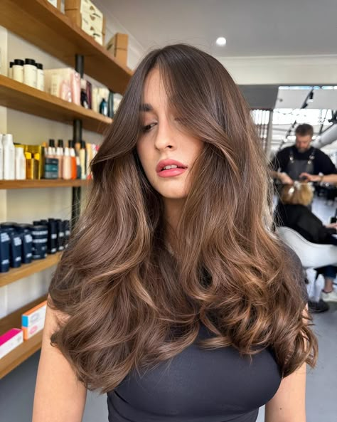 EdwardsAndCo Hair Salons (@_edwardsandco) • Instagram photos and videos Summer Brown Hair Color Brunettes, All Brown Hair, Light Brown Hair Colour, Light Brown Hair Styles, Brown Hair Styles, Hair Trends 2024, Brown Hair Trends, Light Brown Balayage, Caramel Brown Hair