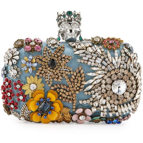 Alexander McQueen Classic Skull Silk Floral Clutch Bag (7 740 BGN) ❤ liked on Polyvore featuring bags, handbags, clutches, blue, floral handbags, floral clutches, skull purse, floral print purse and skull handbag Alexander Mcqueen Purse, Alexander Mcqueen Handbags, Alexander Mcqueen Clutch, Skull Handbags, Satin Purses, Skull Purse, Floral Clutches, Floral Handbags, Floral Purse