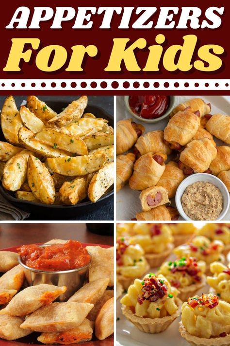 These appetizers for kids are perfect for picky eaters! From mac and cheese bites to taco cups to pizza rolls, these kid-friendly treats are irresistible. Party Food For Picky Eaters, Kid Finger Foods Party, Easy Kid Friendly Appetizers For A Party, Picky Eater Appetizers, Kids Finger Food Party, Kid Approved Appetizers, Kid Friendly Appetizers Parties, Appetizers For Picky Eaters, Potluck Ideas For Kids