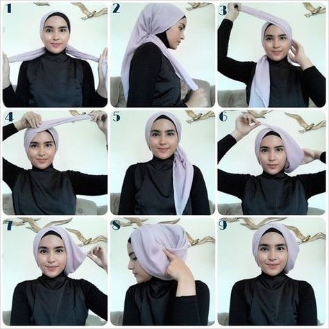 Tutorial Hijab Wisuda, Tutorial Hijab Pesta, Square Hijab Tutorial, Tutorial Hijab Modern, Hijab Kondangan, Unique Hijab, Hijab Turban Style, Turban Tutorial, Tutorial Hijab Pashmina