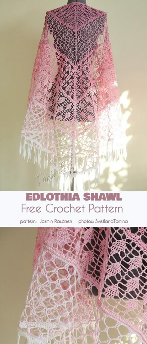 Crochet Shawl Free, Crocheted Shawl, Confection Au Crochet, Pola Amigurumi, Crochet Shawl Pattern Free, Shawl Crochet, Crochet Bolero, Crochet Shawls And Wraps, Crochet Design Pattern