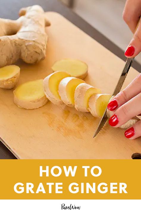 Here’s How to Grate Ginger Without Making a Complete Mess #purewow #food #cooking #hack #tip How To Grate Ginger Root, How To Grate Ginger, Veg Photography, Peanut Butter Cream Pie, Raw Ginger, Best Food Photography, Food Salad, Kitchen Skills, Cooking Hacks