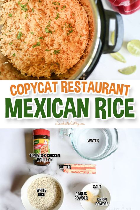 copycat restaurant mexican rice. Instapot Mexican Rice Easy, Instant Rice Mexican Rice Recipe, Mexican Rice With Instant Rice, Minute Rice Mexican Rice, Home Made Spanish Rice, Easy Mexican Rice With Minute Rice, Tex Mex Rice Recipe, Instapot Rice Recipe, Crockpot Mexican Rice