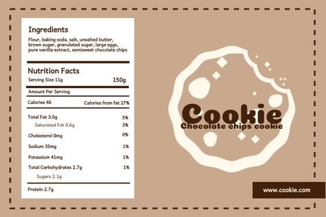 This is a designer-crafted, eye-catching Labels template that earns you more attention and feedback. Cookie Label, Vanilla Drinks, Ingredients Label, Cookie Ingredients, Jam Label, Tea Labels, Fruit Labels, Chocolate Chip Cookies Ingredients, Label Ideas