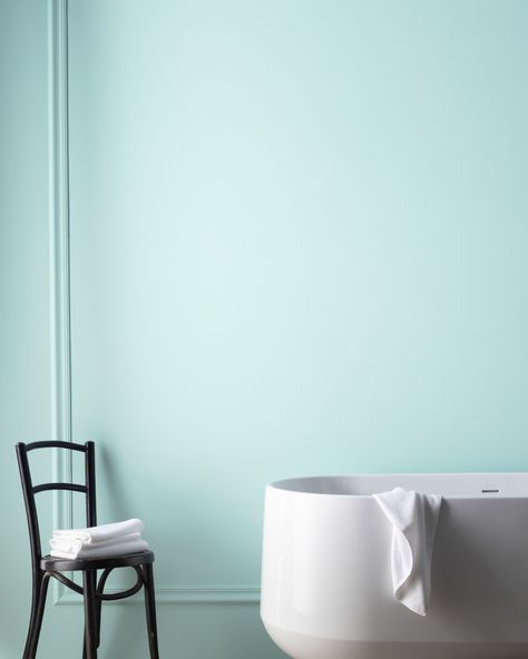 Benjamin Moore Bathroom, Paint Color Swatches, Benjamin Moore Blue, Blue Gray Paint, Tranquil Blue, Exterior Stain, Blue Paint Colors, Benjamin Moore Colors, Benjamin Moore Paint