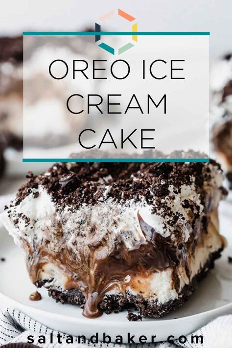 Ice Cream Cake Homemade, Homemade Oreo Ice Cream, Ice Cream Dessert Recipe, Oreo Ice Cream Cake, Easy Ice Cream Cake, Homemade Ice Cream Cake, Ice Cream Sandwich Cake, Dessert Oreo, Ice Cream Cake Recipe