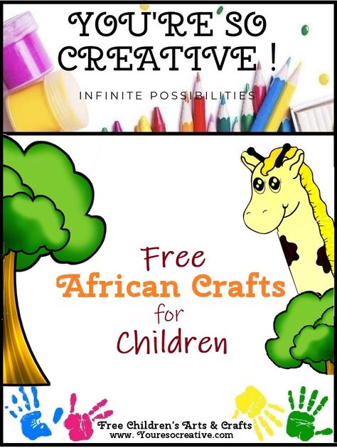 South Africa Crafts Preschool, Cheetah Crafts, South Africa Art, Africa Craft, Giraffe Crafts, Prek Crafts, Crafts For Children, South African Flag, Elephant Crafts