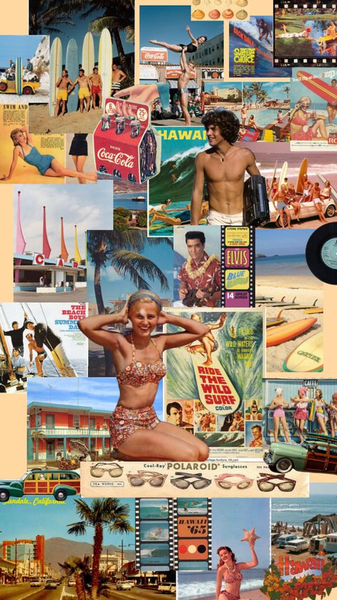 #retro #vintage #vintagebeach #beachaesthetic #beachvibes #elvis #hawaii #california #californiadreaming #florida #beachboys #surf #surfing #surfer #surfergirl #mod California Surfer Aesthetic, 90s Surfer Aesthetic, 60s Surfing Aesthetic, Vintage Surf Aesthetic, California Beach Aesthetic Vintage, Hawaii In The 60s, Vintage Surf Magazine, Surfer Aesthetic, California Surfer