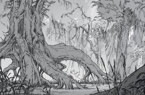 William Nanqing Niu Legend Of Korra Background, Korra Background, Spirit Energy, Forest Drawing, Perspective Drawing Architecture, Perspective Drawing Lessons, Concept Art Tutorial, Landscape Concept, Background Drawing