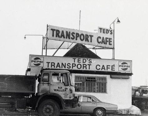 Demolished early 1970s to make way for road widening. South Woodford, Cafe Society, Old And New, 1970s, Cafe, London, Road, Photographer