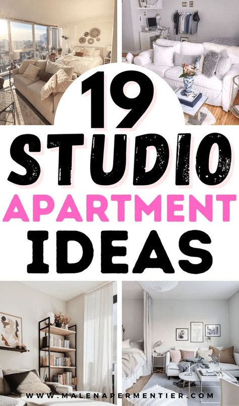 19 Genius Decorating Ideas For Studio Apartments That Look Great & Maximize Space Ideas For Studio Apartments, Tiny Studio Apartment Decorating, Apartment Basement, Studio Type Apartment, Small Studio Apartment Decorating, Cozy Studio Apartment, Tiny Studio Apartments, A Studio Apartment, One Room Apartment