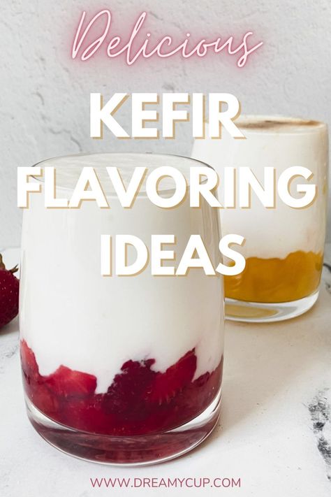 Milk kefir with muddled strawberries and mango How To Eat Kefir, What To Do With Kefir, Homemade Kefir Recipes, Kefir Bowl, Kiefer Recipes, Kefir Smoothie Recipes, Kefir Flavors, Goat Kefir, Milk Kefir Recipes