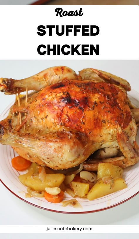 WHOLE ROAST STUFFEC CHICKEN Roast Stuffed Chicken Whole, Whole Stuffed Chicken Recipes, Stuffed Whole Chicken Recipes, Whole Stuffed Chicken, Roasted Stuffed Chicken, Stuffed Roasted Chicken, Stuffed Roast Chicken, Roasted Chicken Whole, Meat Cooking Chart