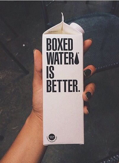 Boxed water is better. It's  freaking genius. I love it. Boxed Water, Boxed Water Is Better, Water Packaging, Water Aesthetic, Box Water, Tumblr Aesthetic, Snow Cones, Aesthetic Tumblr, Drink Me