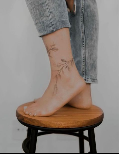 Plant Tattoo Ankle, Vine Tattoo Around Ankle, Wildflower Tattoo Ankle Wrap, Ankle Leaves Tattoo, Ankle Vine Tattoos For Women, Ankle Wrap Tattoo For Women, Ancle Tatoos Woman Simple, Ankle Tattoo Wrap Around, Ankle Floral Tattoo