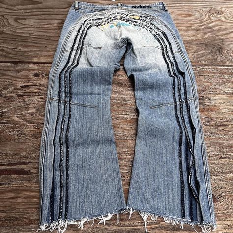 Early 2000’s Akademik Denim Pants Pre Owned... - Depop Thrift Flip Pants, Jeans On Jeans, Cold Drip, Career Outfits, Army Fashion, Autumn Fits, Y2k Denim, Red Outfit, Online Shopping Clothes