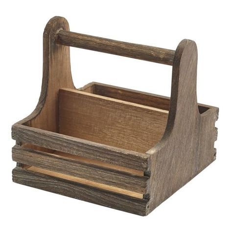 Medium Rustic Wooden Table Caddy Table Caddy, Condiment Bottles, Wooden Serving Boards, Rustic Wooden Table, Wood Serving Board, Condiment Holder, Good Presentation, Modern Restaurant, Wooden Crates