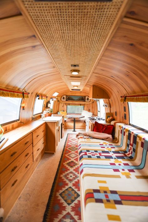 The Monty - 1968 Airstream Overlander — perpetually devastated Copper Countertops, American Arts And Crafts, Airstream Living, Airstream Remodel, Airstream Interior, Airstream Renovation, A Love Letter, House Design Photos, Prefab Homes