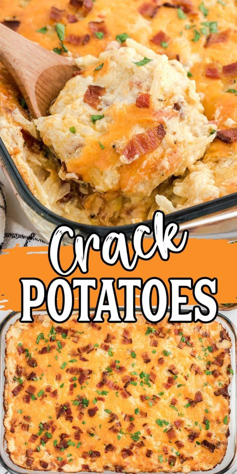 Loaded Potato Casserole With Hashbrowns, Loaded Cheesy Potato Casserole, Hashbrown Potato Casserole Recipes, Recipes With Frozen Hashbrowns Dinners, What To Do With Hashbrowns, Easter Potatoes Recipes Easy, Loaded Cheesy Potatoes, Cracked Potatoes Recipe, Casserole With Hashbrowns Dinners