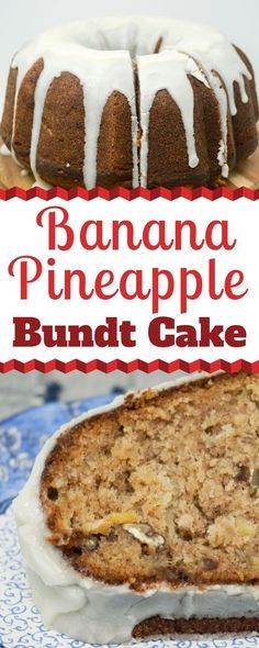 Cake That Doesn't Last is a moist Banana Pineapple Bundt Cake topped with a tangy cream cheese glaze. And it's amazingly easy to make. One bowl. One spoon. One delicious cake. | The Cake That Doesn't Last | Banana Bundt Cake with Pineapple | Banana Pineapple Cake with Cream Cheese Glaze | One Bowl Banana Cake Glaze | #Banana #Pineapple #CreamCheese #BundtCake #Cake #Recipes Pineapple Banana Bundt Cake Recipe, Banana And Pineapple Cake, Banana Pineapple Recipes, Banana Pineapple Bundt Cake, Banana Cake Bundt, Baklava Banana Bundt Cake, Pineapple Banana Cake Recipe, Banana Bundt Cake Recipes, Banana Nut Bundt Cake