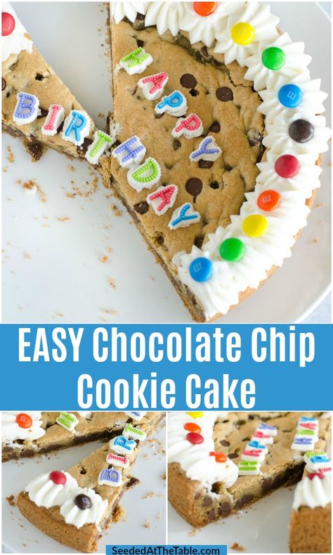 Frosting For Chocolate Chip Cookies, Decorate Cookie Cake, Icing For Cookie Cake, Frosting For Cookie Cake, Big Birthday Cookie, Big Cookie Cake, Big Cookie Decorating Ideas, Chocolate Chip Cookie Cake Birthday, 12 Inch Cookie Cake Recipe