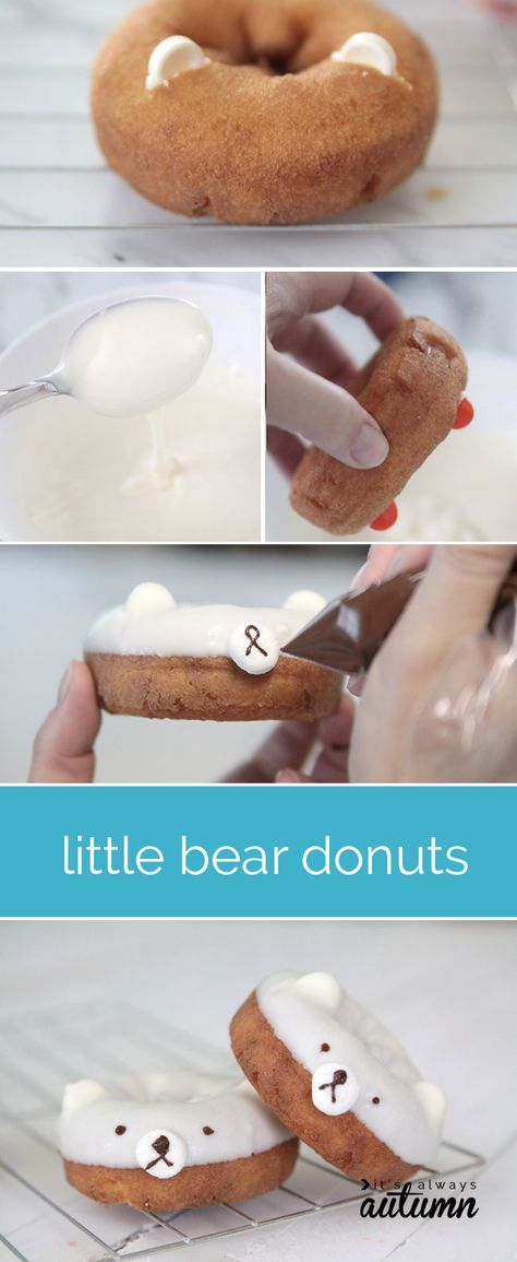 sweet little bear donuts and a $200 back to school giveaway! - It's Always Autumn Bear Donut, Cupcakes Cute, Cupcakes Easy, Ideas Cupcakes, Sugar Bears, Donuts Recipe, Cute Donuts, Craft Kids, Gateaux Cake