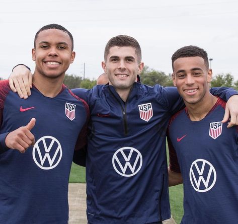 U.S. Soccer MNT on Instagram: “The young #USMNT trio of @cmpulisic, @tyler_adams14 and @west.mckennie are teaming up with @feedingamerica to raise money to ease food…” Tyler Adams, Christian Pulisic, Us Soccer, Raise Money, How To Raise Money, Chelsea, Soccer, Football, Money