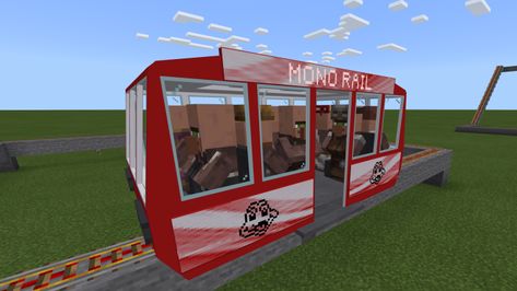 Snowy's Monorail | Minecraft PE Mods & Addons Minecraft Monorail, Minecraft Railway, Minecraft Pe Mods, Minecraft Stuff, Minecraft Pe, Water Bucket, Water Sources, Potion Bottle, Fire Hydrant