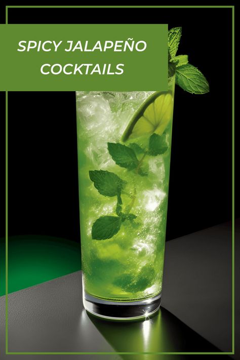 Discover savory and spicy jalapeño cocktail recipes like the Mojito Diablo, Tequila Mockingbird, and more! Create these flavorful drinks in  minutes for a refreshing and exciting experience. Jalapeno Mojito Recipe, Spicy Mojito Recipe, Tanteo-jalapeno-tequila Recipes, Spicy Tequila Drinks, Spicy Vodka Cocktails, Jalapeno Cocktail Recipes, Spicy Tequila Cocktail, Spicy Cocktail Recipes, Jalapeño Cocktail